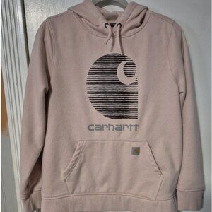 Women’s Carhartt Rain Defender Hoodie Size Large 14-16 Pink Pullover